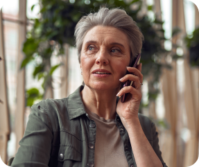 Patient speaking on a phone
