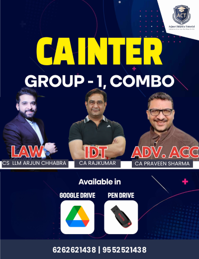 CA INTER NOV 24 GROUP 1 -  COMBO (New Syllabus) LAW + IDT+ ADV.ACC
