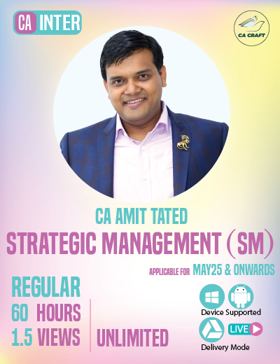 NEW CA Inter | Strategic Management | Regular Batch | By CA Amit Tated ...