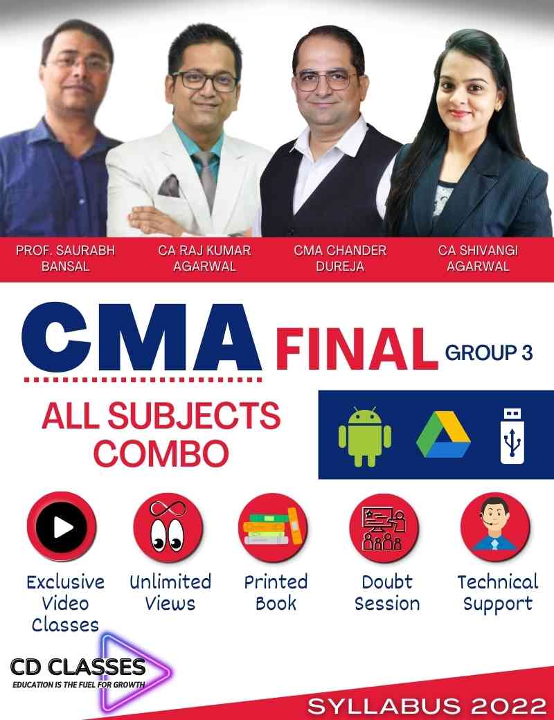 CMA Final Group 3 All Four Subjects Video Lectures New Syllabus 2022