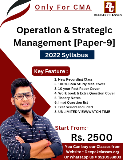 CMA Inter Operation Management & Strategic Management (Paper-9) New ...