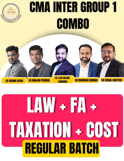 CMA Inter Grp 1 Combo - Law & FA & Taxation & Costing (Regular Batch) AC&BK&BB&VB