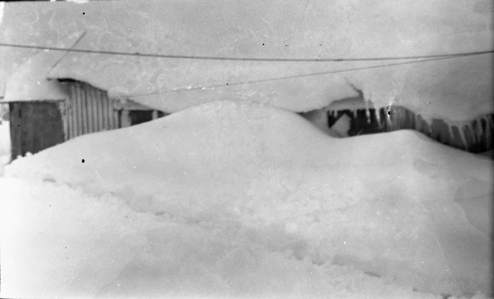 Deep snow at the hut