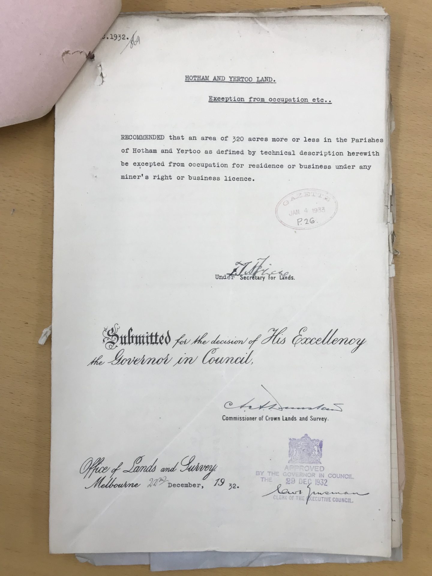 Exemption for occupation...