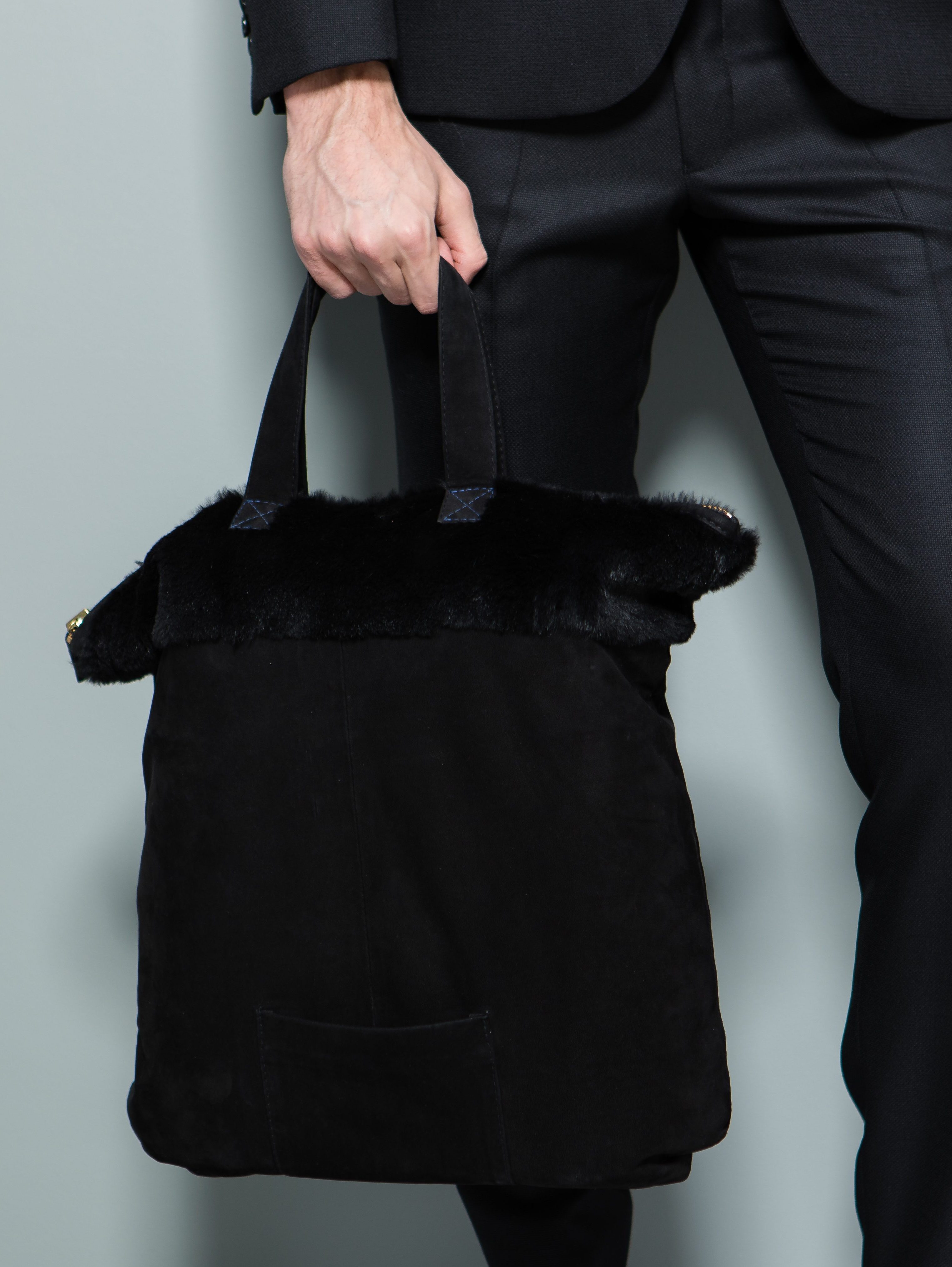 black suede bag