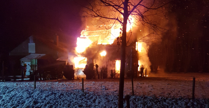 Woning volledig uitgebrand op 8 februari 2021