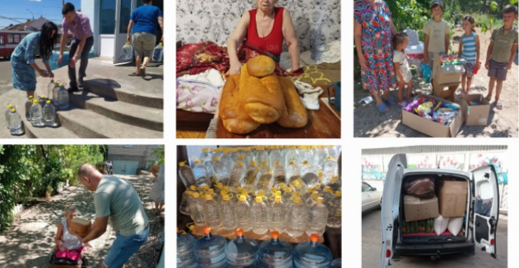 Food and water for residents of Nikolaev Ukraine who suffered from the war