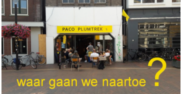 Podium Paco Plumtrek zoekt dringend een nieuwe locatie.