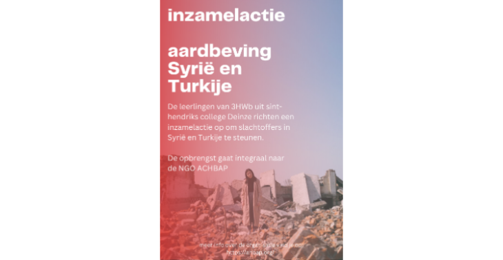 inzamelactie aardbeving Syrië en Turkije