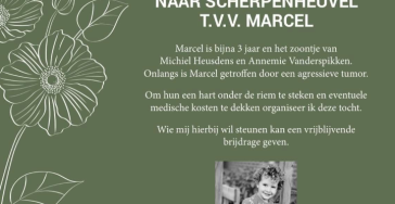 Help Marcel, een jongen van bijna 3 met een agressieve tumor.