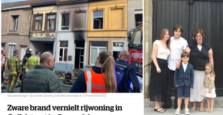 Heidi en haar 3 kinderen zien hun huis volledig uitbranden