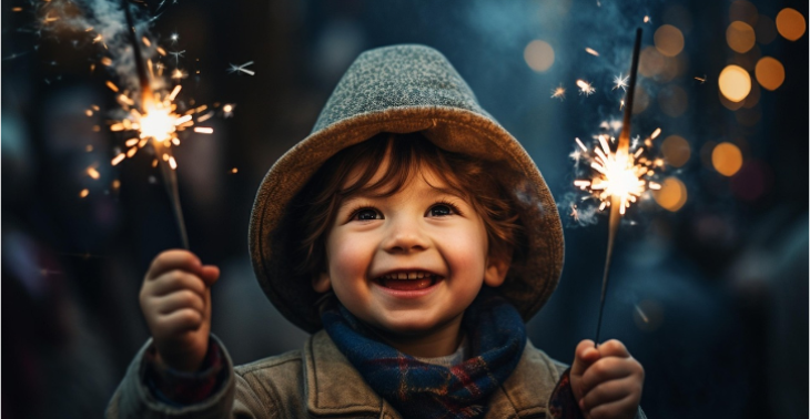 Feuerwerk für die Familie
