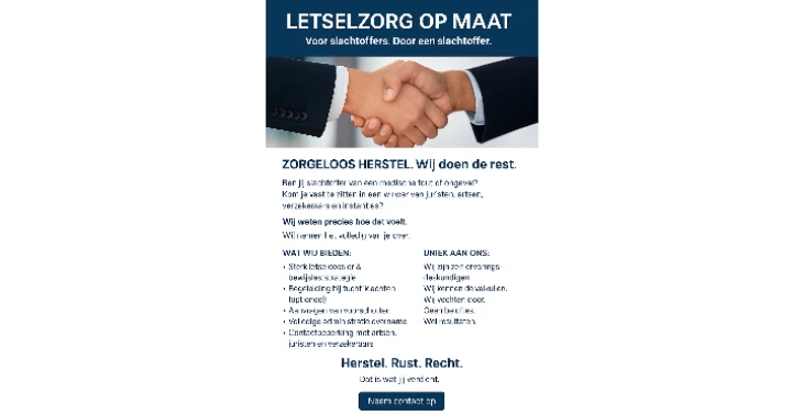 Help Letselzorg op Maat opstarten – voor slachtoffers, door een slachtoffer