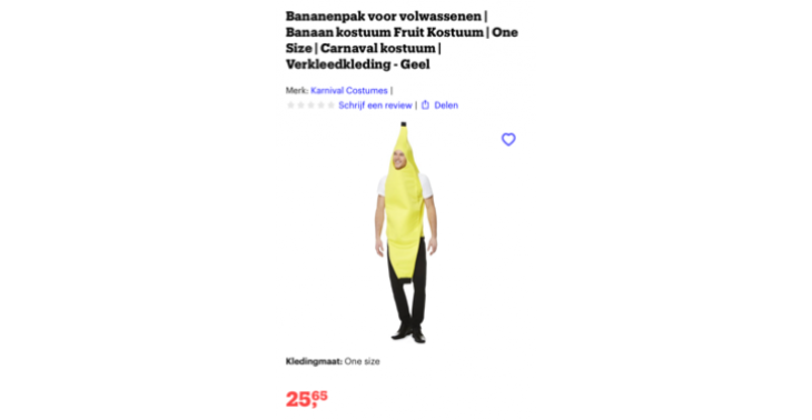 Bananenpak om op school aan te doen