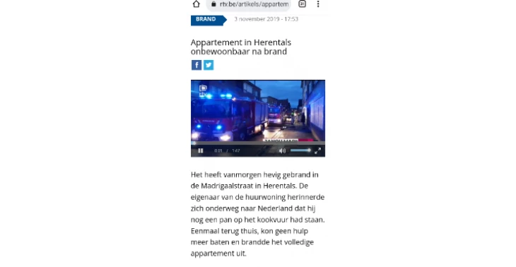 Hulp gezocht na brand