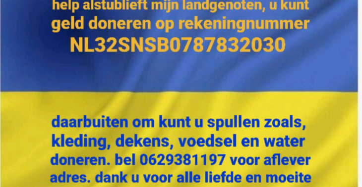 Help voor transport van spullen naar Oekraïne