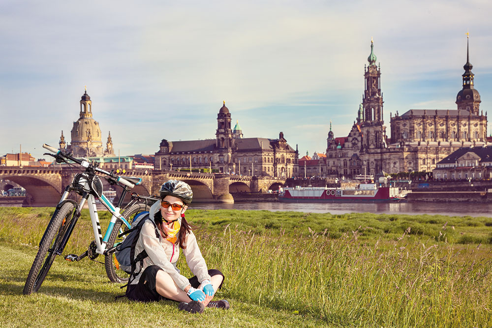 Radfahren bis Dresden entlang der Elbe