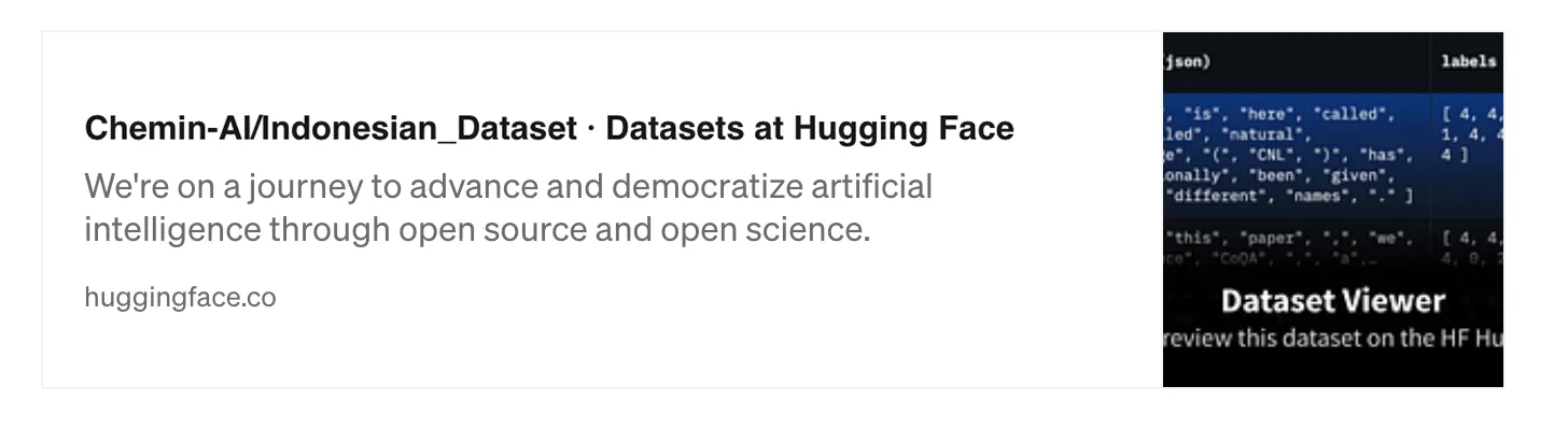 Hugging Face dataset preview of GPT-4o-mini and SEA-LIONv3 Indonesian prompt evaluations