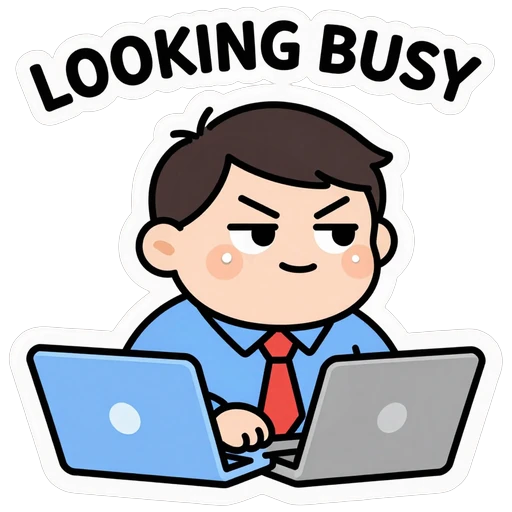 Looking busy