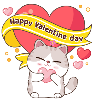 ICON SIZE - Valentine's Day Stickers - Snowball The Cat - [112] – Sweet  Ava's Paper