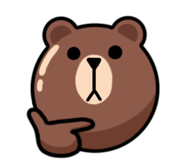 line sticker brown bear