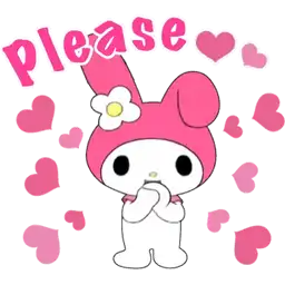 Onegai My Melody (美樂蒂) @kal_pc - Download Stickers from Sigstick