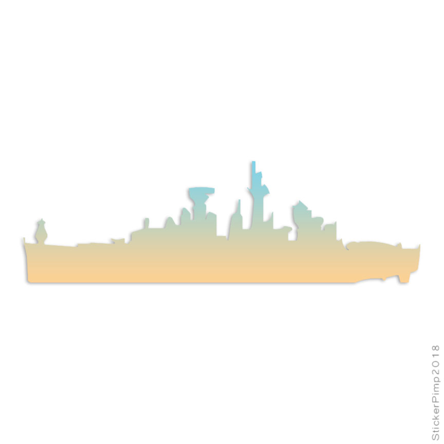 Navy Ship Cruiser, Vinyl Decal Sticker, 40 Patterns & 3 Sizes, #3036