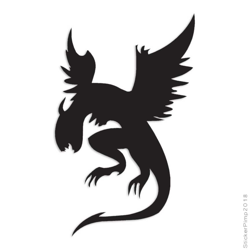 Dragon Flying Art, Vinyl Decal Sticker, Multiple Colors & Sizes #1050