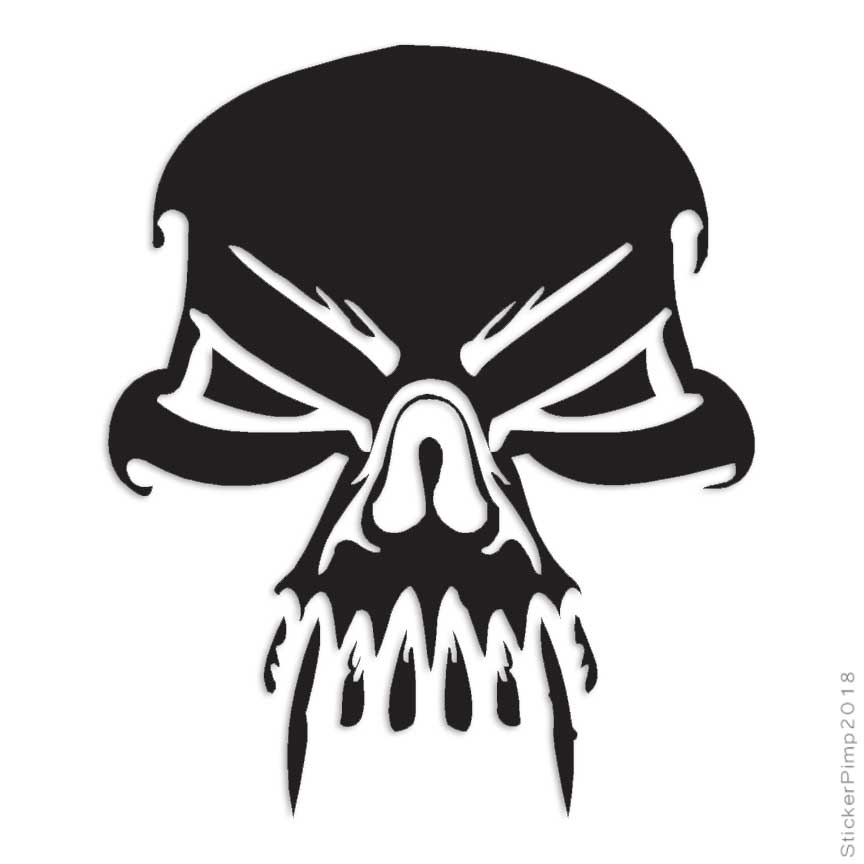 Skull Death Vampire Fang, Vinyl Decal Sticker, Multiple Colors & Sizes #1100