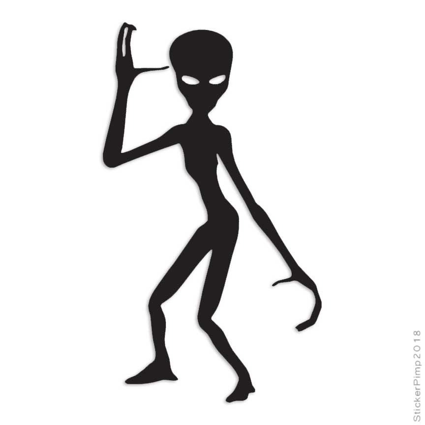 Alien Invader E.T., Vinyl Decal Sticker, Multiple Colors & Sizes #1126