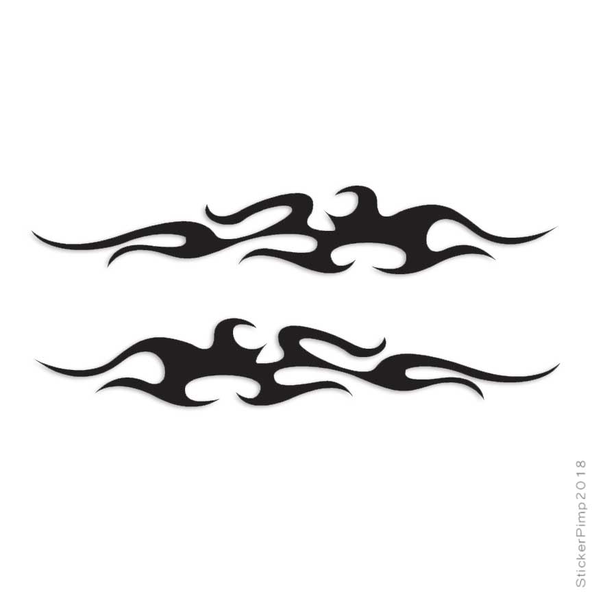 Pair of Tribal Fire Flames, Vinyl Decal Sticker, Multiple Colors & Sizes #1144