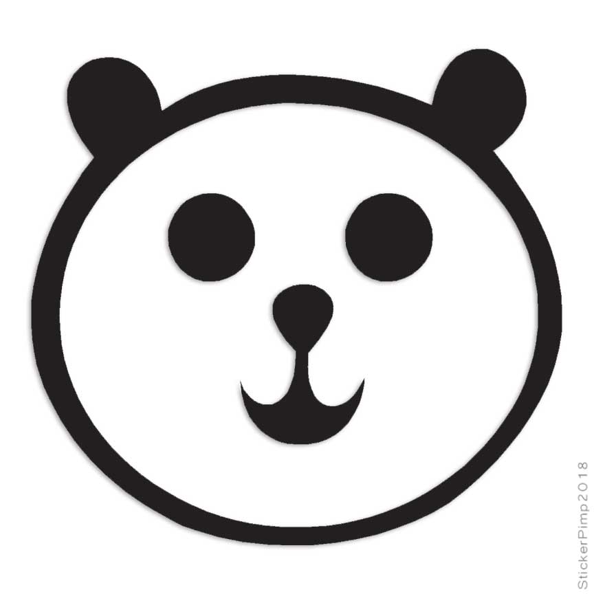 Cute Panda Bear Face Choose Color 4" x 3.75" Decal Vinyl Sticker #1292
