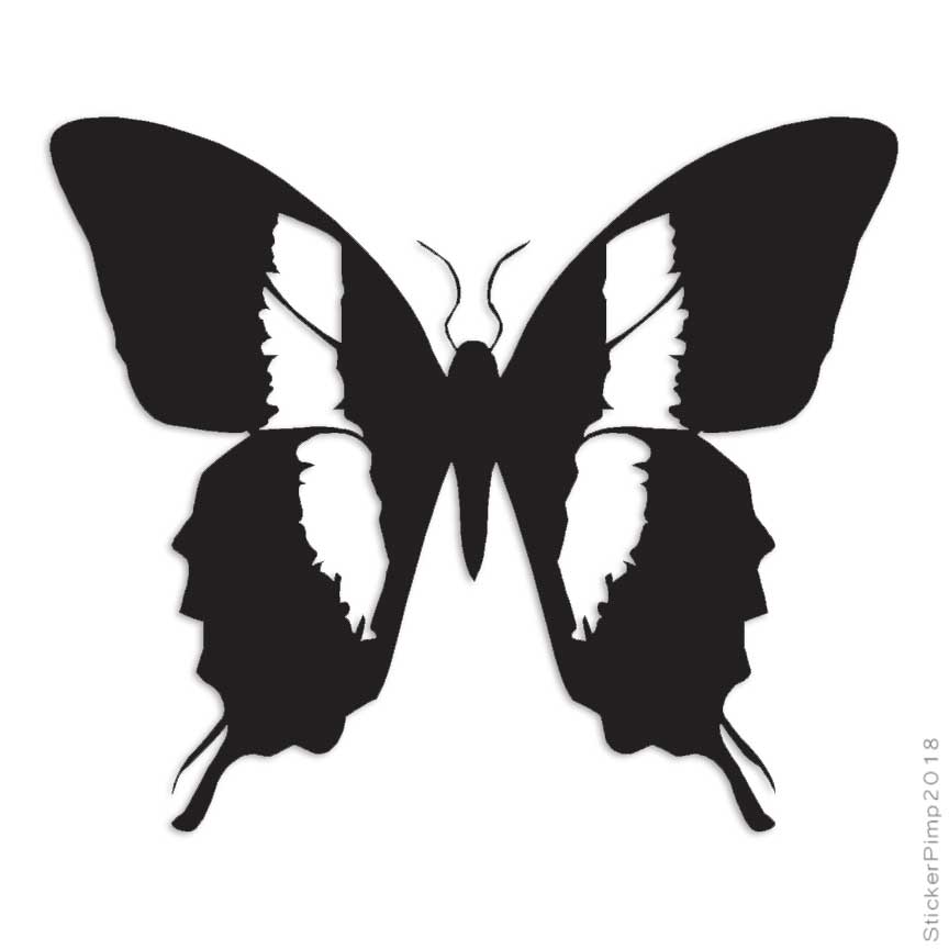 Butterfly Monarch Moth, Vinyl Decal Sticker, Multiple Colors & Sizes #1299