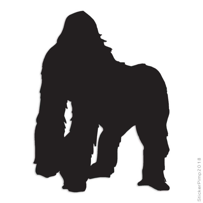 Gorilla Ape Monkey Orangutan, Vinyl Decal Sticker, Multiple Colors & Sizes #1345