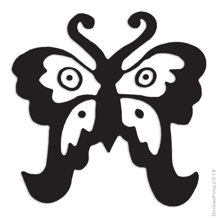 Decorative Butterfly Art, Vinyl Decal Sticker, Multiple Colors & Sizes #135