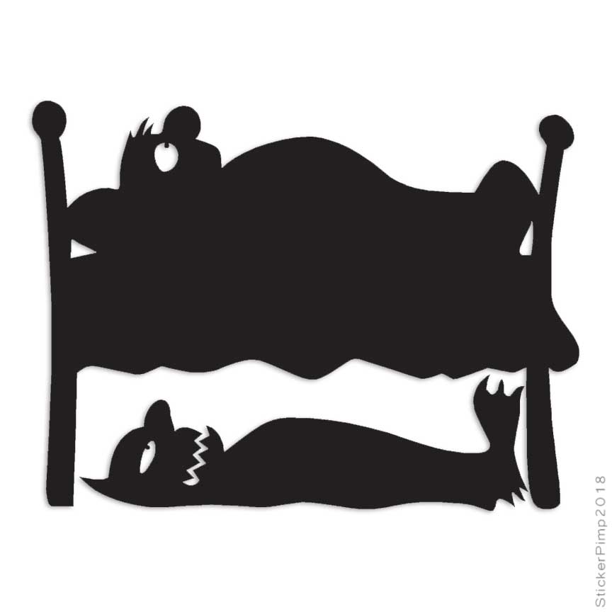 Monster Under The Bed, Vinyl Decal Sticker, Multiple Colors & Sizes #1361