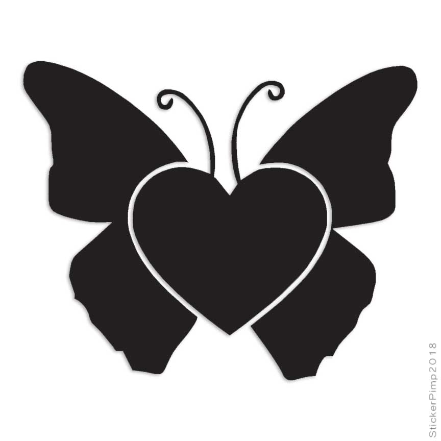 Butterfly Heart, Vinyl Decal Sticker, Multiple Colors & Sizes #138