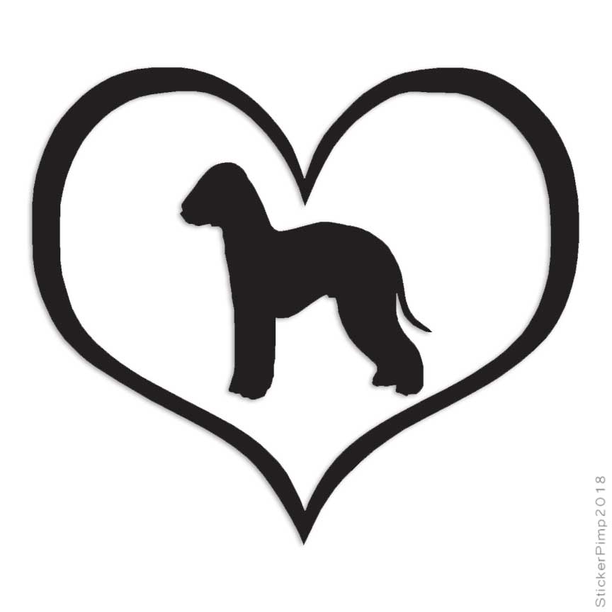 Bedlington Terrier Dog Heart, Vinyl Decal Sticker, Multiple Colors & Sizes #1424