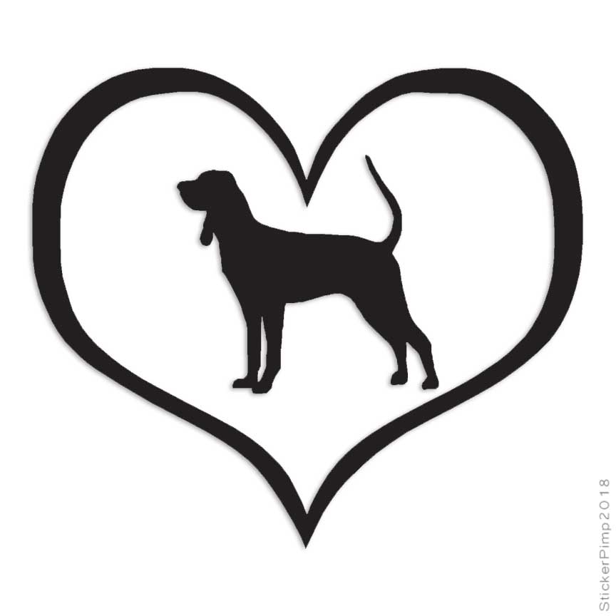 Black Tan Coonhound Dog , Vinyl Decal Sticker, Multiple Colors & Sizes #1427