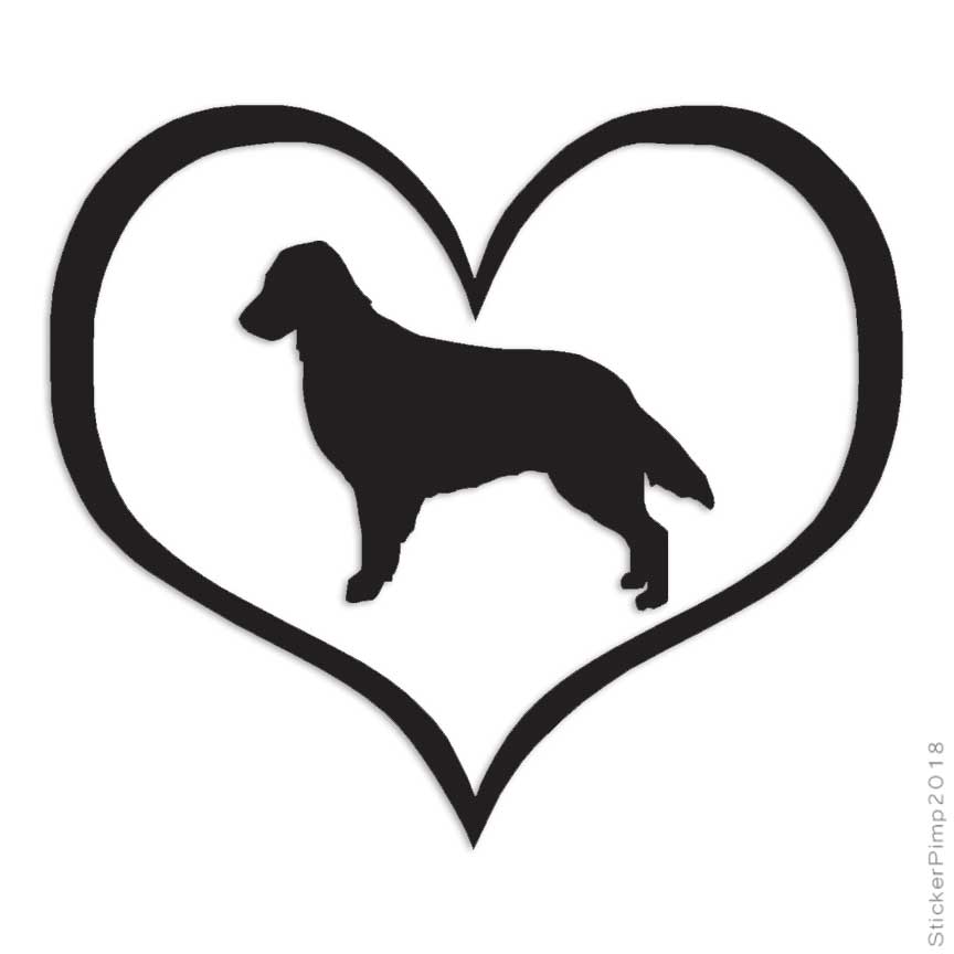 Love Flat Coated Retriever, Vinyl Decal Sticker, Multiple Colors & Sizes #1458