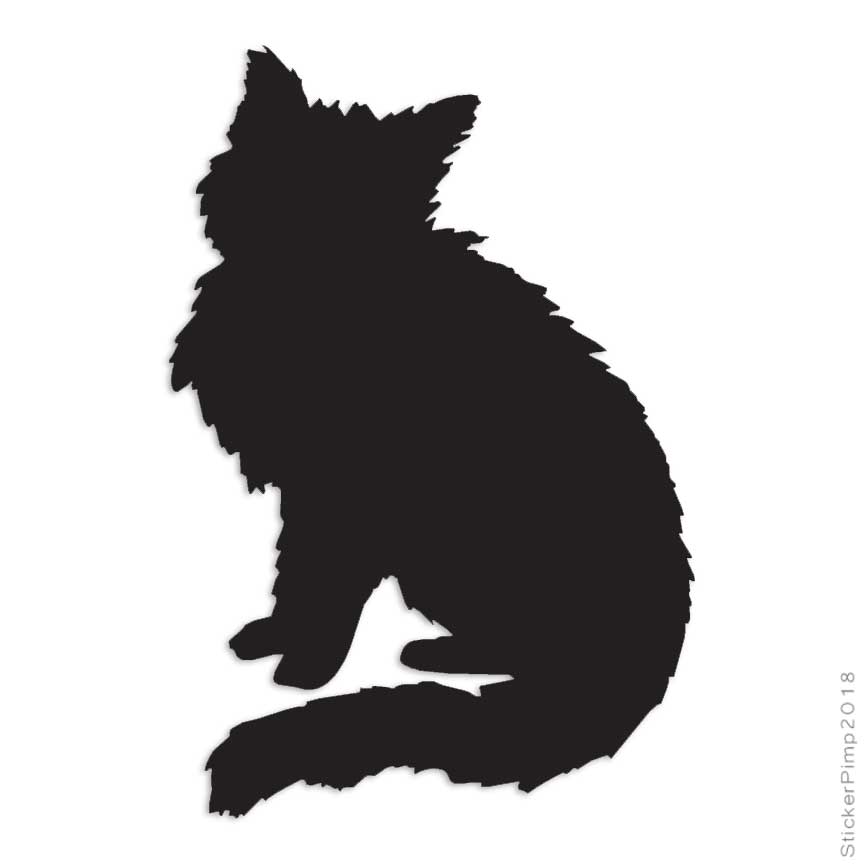 Cat Kitten Fluffy, Vinyl Decal Sticker, Multiple Colors & Sizes #151