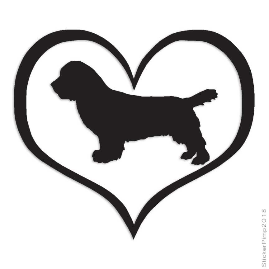 Heart Sussex Spaniel Dog , Vinyl Decal Sticker, Multiple Colors & Sizes #1523