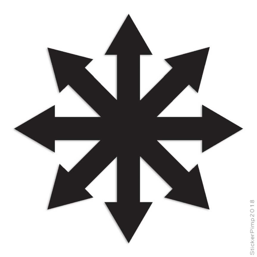 Chaos Symbol, Vinyl Decal Sticker, Multiple Colors & Sizes #156