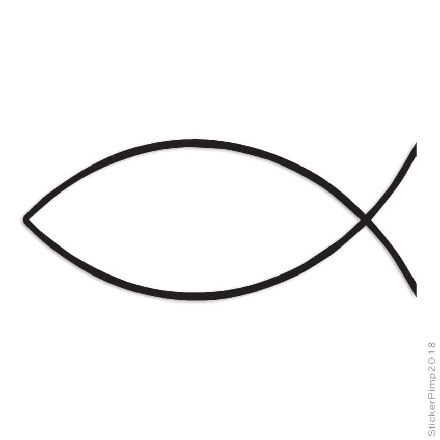 Christian Fish, Vinyl Decal Sticker, Multiple Colors & Sizes #169