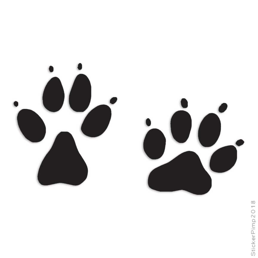 Dog Paw Prints, Vinyl Decal Sticker, Multiple Colors & Sizes #214