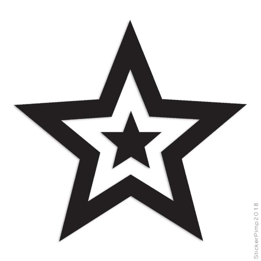 Star Inside Star, Vinyl Decal Sticker, Multiple Colors & Sizes #220