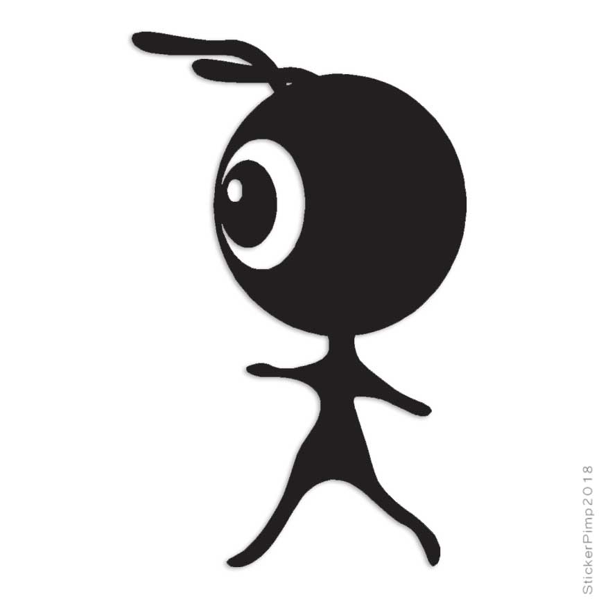 Cute Alien Monster, Vinyl Decal Sticker, Multiple Colors & Sizes #2344