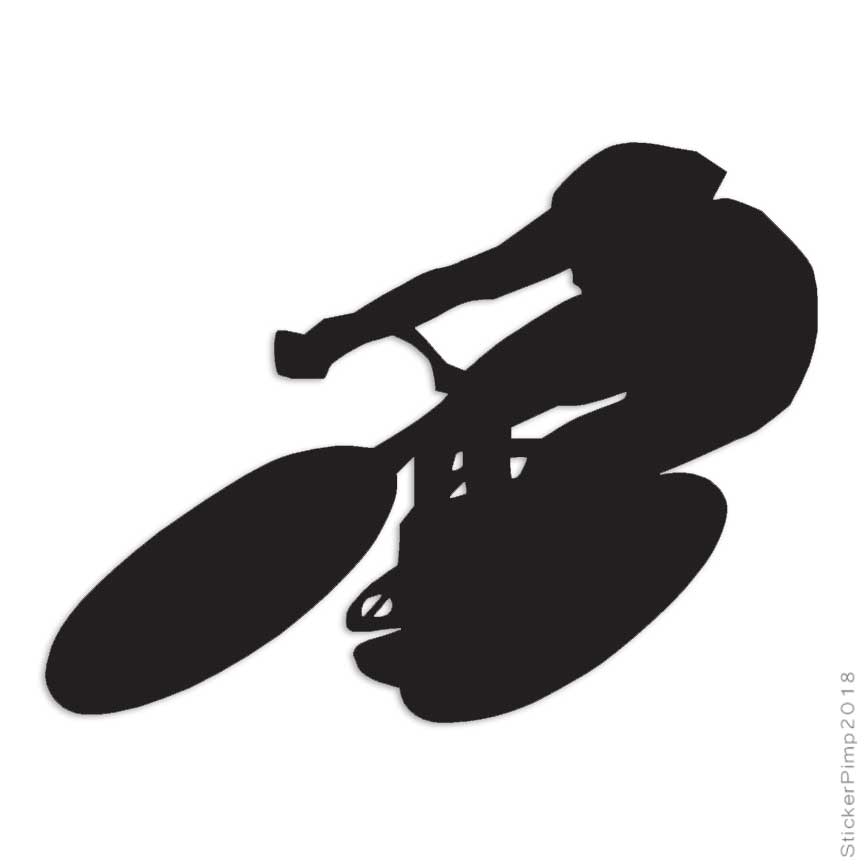 Cyclist Bike Biker, Vinyl Decal Sticker, Multiple Colors & Sizes #2367