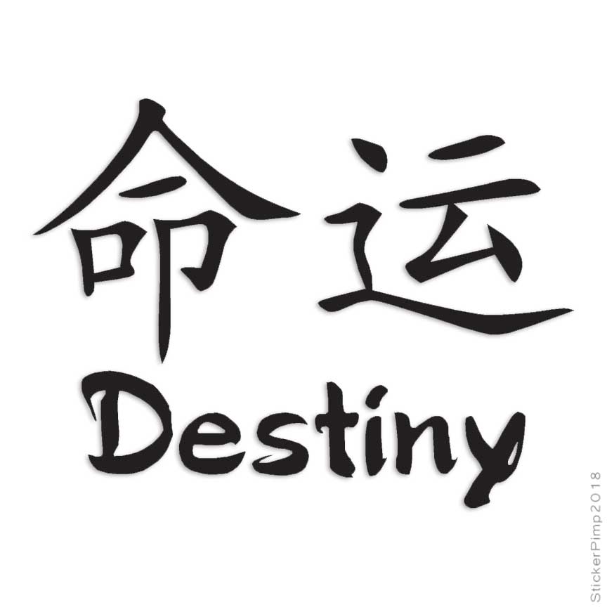Destiny Chinese Symbols, Vinyl Decal Sticker, Multiple Colors & Sizes #2599