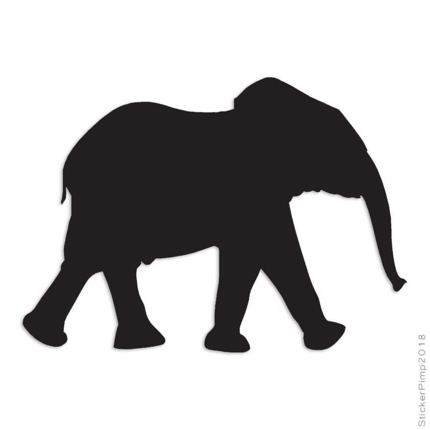 Elephant Walking, Vinyl Decal Sticker, Multiple Colors & Sizes #264